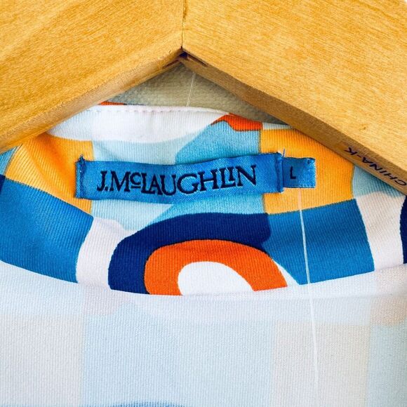 J. McLaughlin Tank Top Women Large Bedford Blue Coral Pickleball Golf Summer - Picture 3 of 8